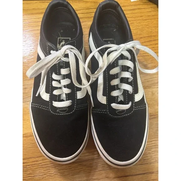 Vans Off The Wall Women's Tennis Shoes Sneakers Black White Lace Up‎ Size 7.5 M - Picture 3 of 7